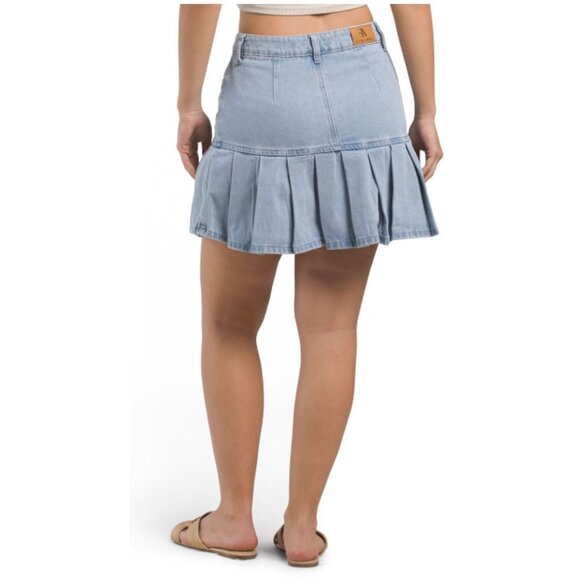 NWT Flying Angel Light Wash Pleated Mini-Skirt Size 11/30 - Picture 2 of 3